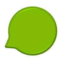 verde redondo diálogo caja con un flecha y espacio para texto. vector ilustración