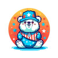 4th of July, Independence Day,Cartoon,Bear png