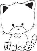 gato dibujos animados garabatear kawaii anime colorante página linda ilustración dibujo personaje chibi manga cómic vector