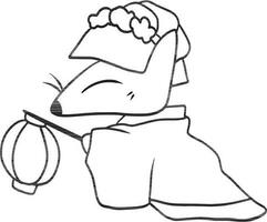 dog cartoon doodle kawaii anime coloring page cute illustration drawing clip art character chibi manga comic vector
