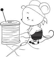 rat cartoon doodle kawaii anime coloring page cute illustration drawing clip art character chibi manga comic vector