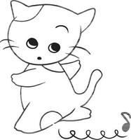 gato dibujos animados garabatear kawaii anime colorante página linda ilustración dibujo acortar Arte personaje chibi manga cómic vector