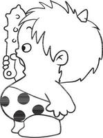 salvaje dibujos animados garabatear kawaii anime colorante página linda ilustración dibujo personaje chibi manga cómic vector