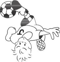 pateando pelota deporte dibujos animados garabatear kawaii anime colorante página linda ilustración dibujo acortar Arte personaje chibi manga cómic vector