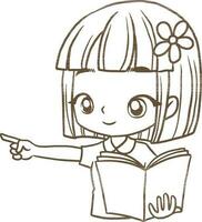 dibujos animados garabatear kawaii anime colorante página linda ilustración personaje clipart chibi vector