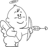 Cupido dibujos animados garabatear kawaii anime colorante página linda ilustración dibujo personaje chibi manga cómic vector