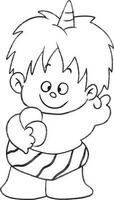 savage cartoon doodle kawaii anime coloring page cute illustration drawing character chibi manga comic vector
