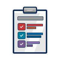 checklist clipboard with icon vector illustration design graphic flat style shadow