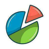 Business pie chart icon in flat style isolated on white background vector illustration