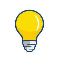 Bulb light idea icon vector illustration design graphic flat style yellow symbol