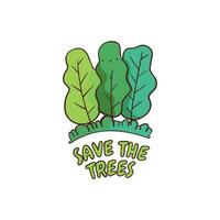 Save the trees. Hand drawn vector illustration in doodle style.