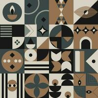 Abstract geometric pattern design in retro style. Vector illustration.