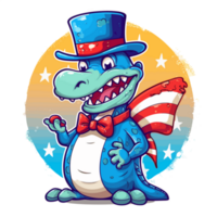 4th of July, Independence Day, PNG  Cartoon,crocodile