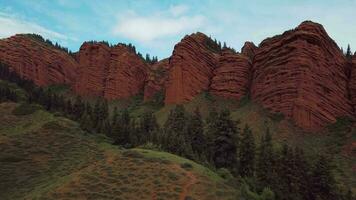 Nature And Rocks Of Jety Oguz In Kyrgyzstan, Aerial View video