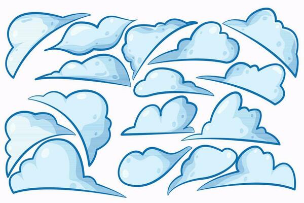 cartoon style cloud art illustration