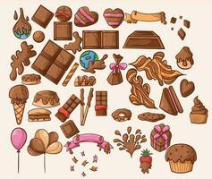 cartoon style chocolate food art illustration vector