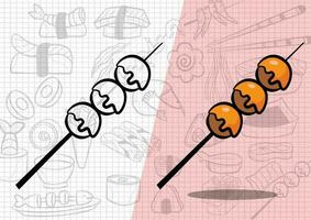dibujos animados estilo japonés comida ilustración vector
