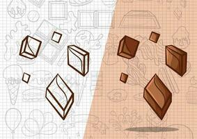 cartoon style delicious chocolate art illustration vector