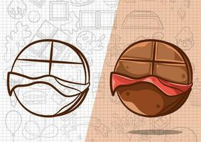 dibujos animados estilo dulce chocolate pastel Arte ilustración vector