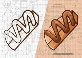 delicious chocolate art illustration cartoon stylent vector