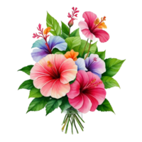 bunt Blumen- Strauß von botanisch Sommer- Blumen zum Hochzeit, Valentinstag Jubiläum, ai generativ png