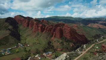 Nature And Rocks Of Jety Oguz In Kyrgyzstan, Aerial View video