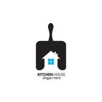 kitchen home logo design vector