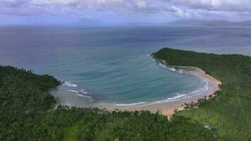 Wild Bay With A Beach Near San Vicente, Philippines Aerial video