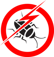 Insect cockroach in red forbidding spark circle. Anti cockroach Insect sign, pest control icon. cockroach pest control stop sign png