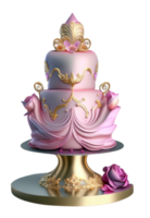 reale stanco rosa Principessa torta ai generato png