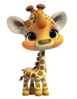 peu bébé girafe ai généré png