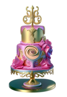 reale stanco rosa Principessa torta ai generato png