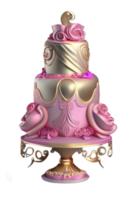 Royal Tiered Pink Princess Cake png