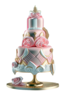 real escalonado rosado princesa pastel ai generado png