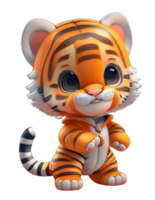 Baby Tiger Bettzeit ai generiert png