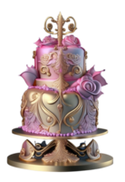 real escalonado rosado princesa pastel ai generado png