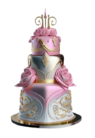 real escalonado rosado princesa pastel ai generado png