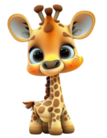 peu bébé girafe ai généré png