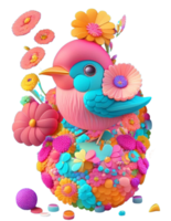 primavera floral pájaro ai generado png