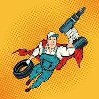 Super Hero mechanic vector, Pop Art Comic Super Hero mechanic Vector Stock Illustration