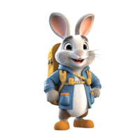 3d réaliste mignonne lapin mascotte ai généré png