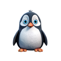 3d realistisch schattig pinguïn ai gegenereerd png