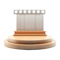 3d rendered podium with geometric shapes and lightning, for product presentation. png