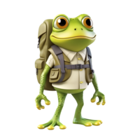 3D Realistic Cute Frog Mascot png