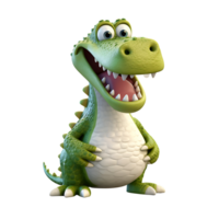 3d réaliste mignonne crocodile ai généré png