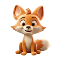 3d réaliste mignonne Renard ai généré png