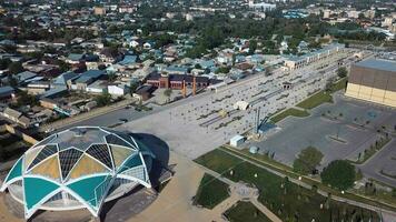 aereo panorama di taraz città centro, Kazakistan video