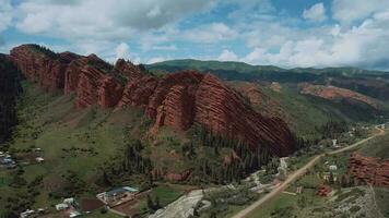 Nature And Rocks Of Jety Oguz In Kyrgyzstan, Aerial View video