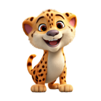 3d réaliste mignonne guépard ai généré png