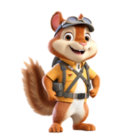 3D Realistic Cute Squirrel Mascot png
